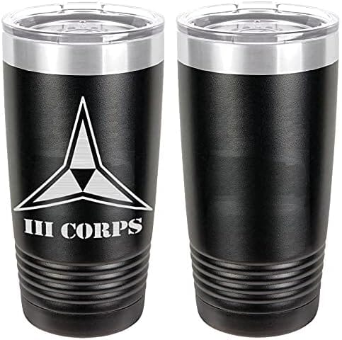 Army III Corps Laser Engraved 20oz Tumbler Mugs LET.0108.B