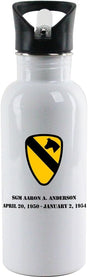 Customizable Army 1st Cavalry Division Full Color Veteran 20oz. Water Bottle Water Bottles 