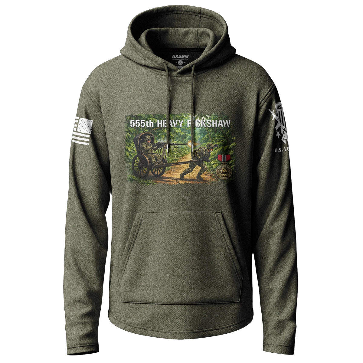 555th Heavy Rickshaw Lightweight Hoodie Lightweight Hoodie 90015-S-MG-THIN