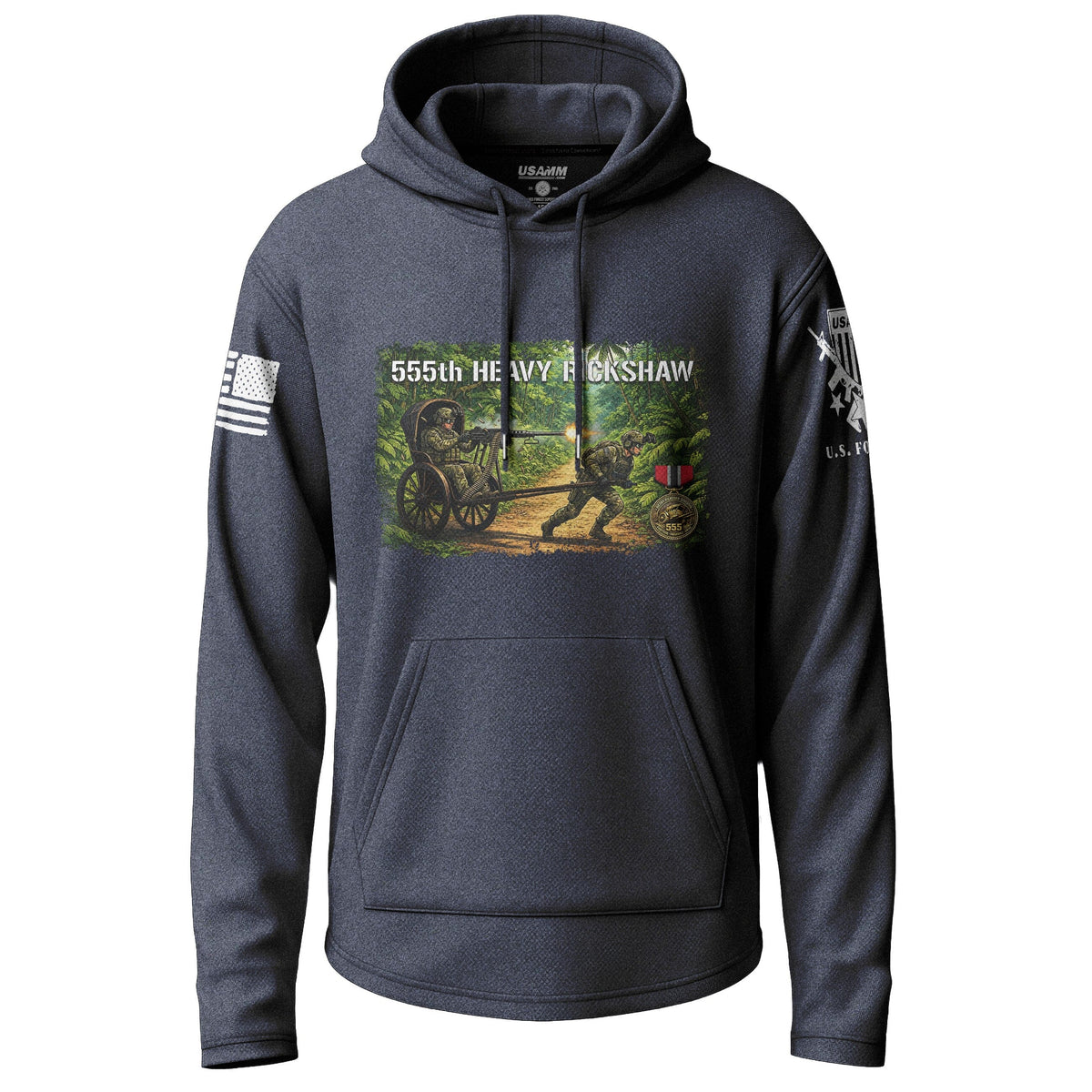555th Heavy Rickshaw Lightweight Hoodie Lightweight Hoodie 90015-S-NAVY-THIN