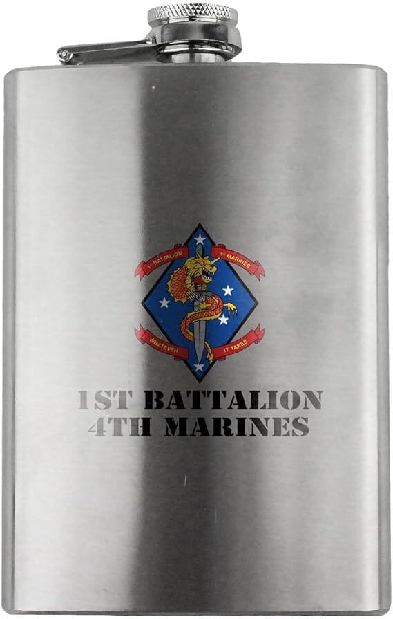 1st Battalion 4th Marines Full Color 8oz. Flask flask 