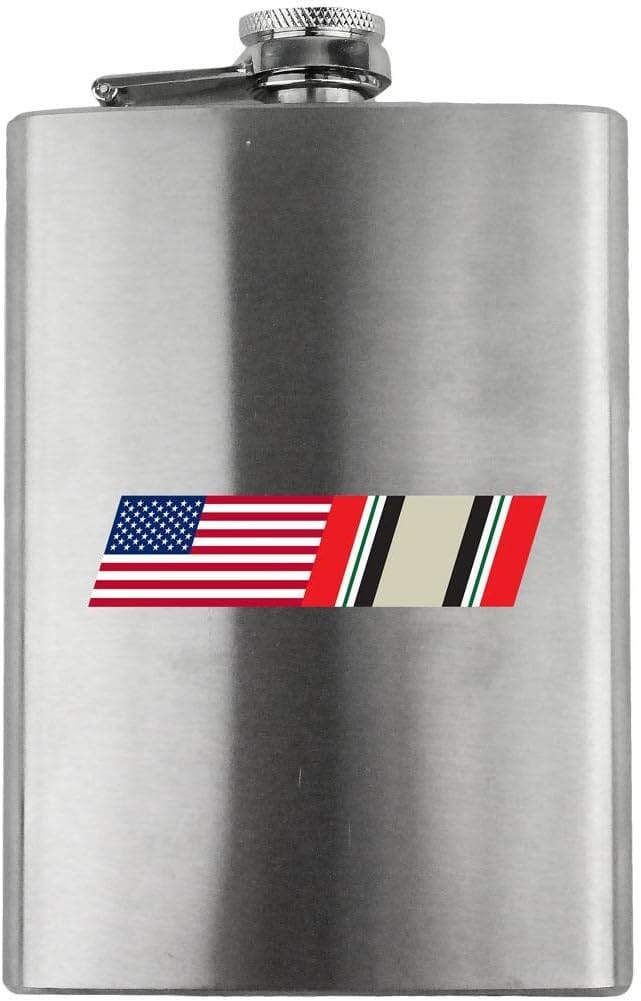 Vintage American Flag Iraq Campaign Blend Veteran 8oz. Flask flask 