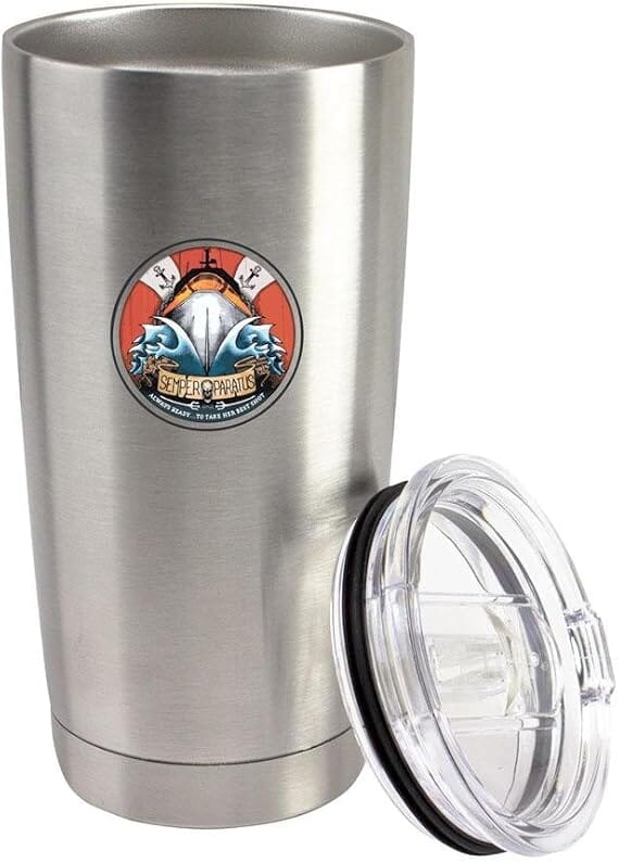 Original Semper Paratus USCG Coast Guard Veteran 20 oz Vacuum Sealed 18/8 Stainless Steel Tumbler Mugs 