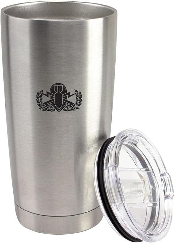 Army EOD Explosive Ordnance Disposal Subdued Badge 20 oz Vacuum Sealed 18/8 Stainless Steel Tumbler Mugs 