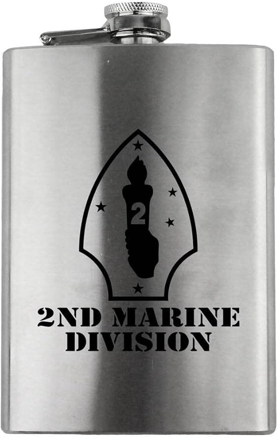 2nd Marine Division Subdued 8oz. Flask flask 