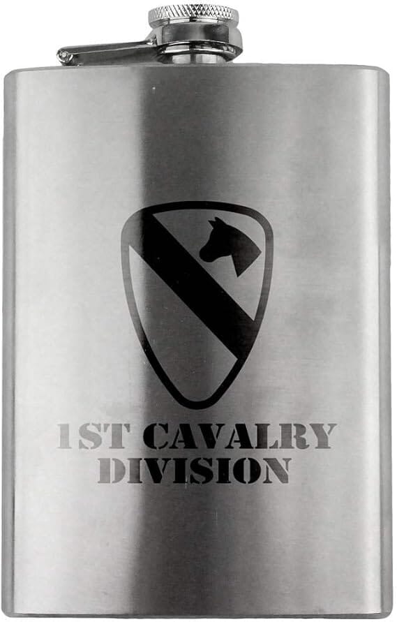 Army 1st Cavalry Division Subdued Veteran 8oz. Flask flask 