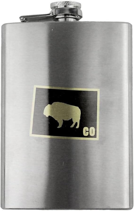 Original I Buffalo Colorado Classic 8oz. Stainless Steel Flask flask 
