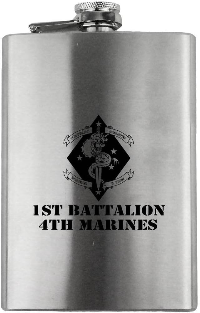 1st Battalion 4th Marines Subdued 8oz. Flask flask 