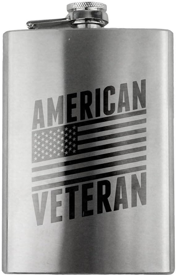 American Veteran Flag 8oz. Flask flask 