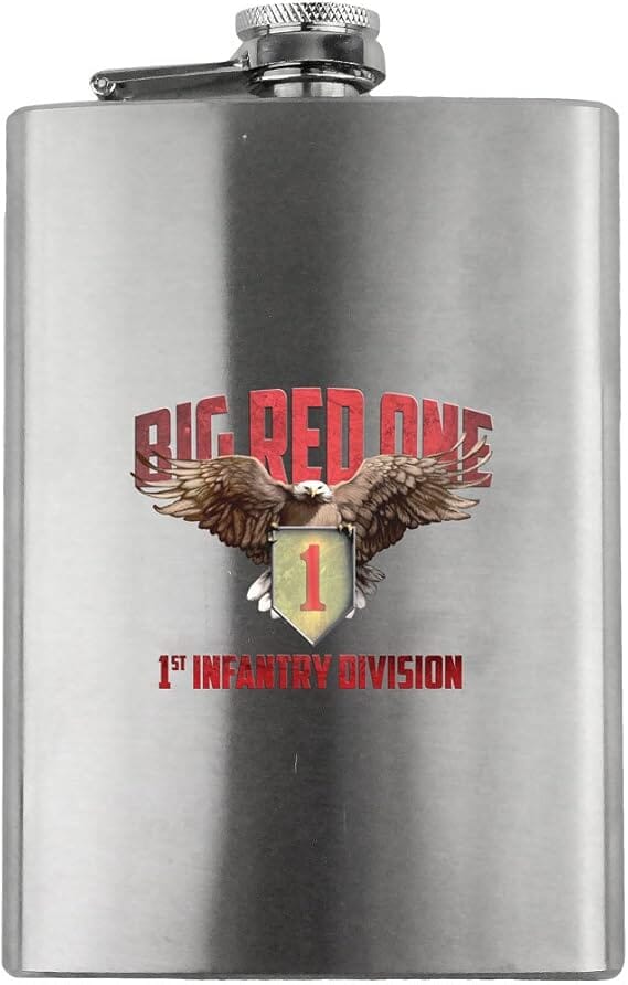 Original 1st Infantry Division Big Red One Stainless Steel 8oz. Flask flask 