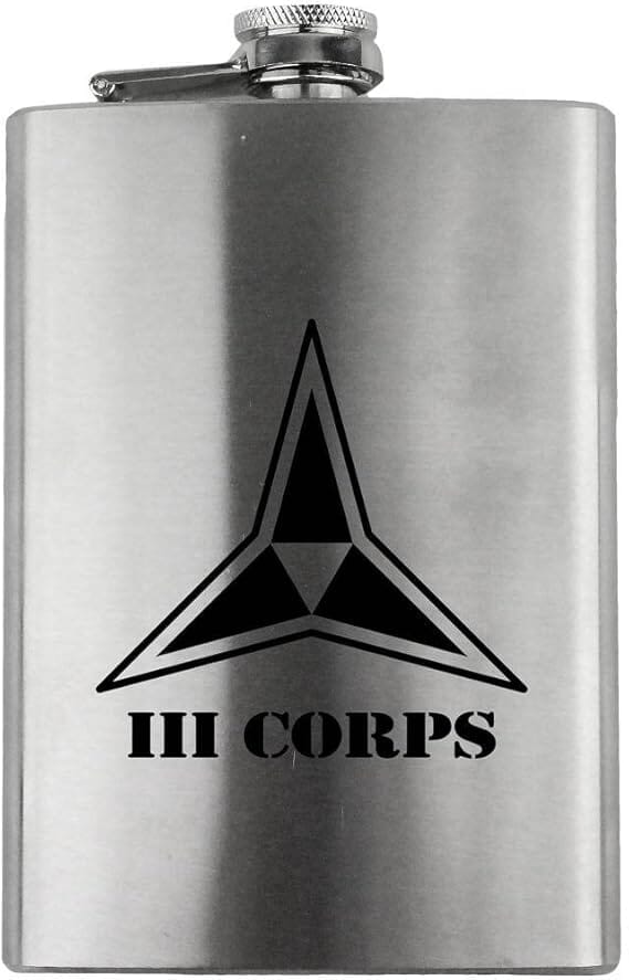 Army III Corps Subdued 8oz. Flask flask 