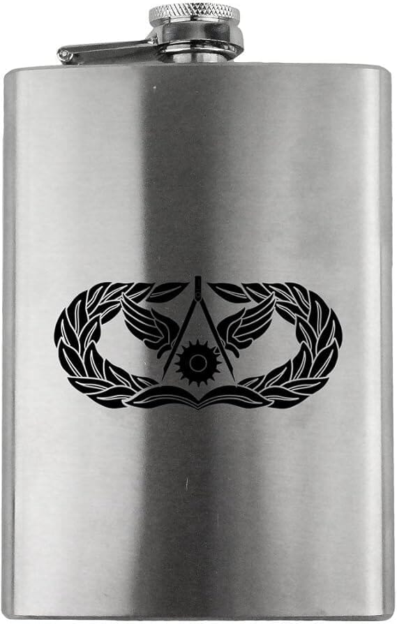 Civil Engineer Badge Air Force Veteran 8oz. Flask flask 