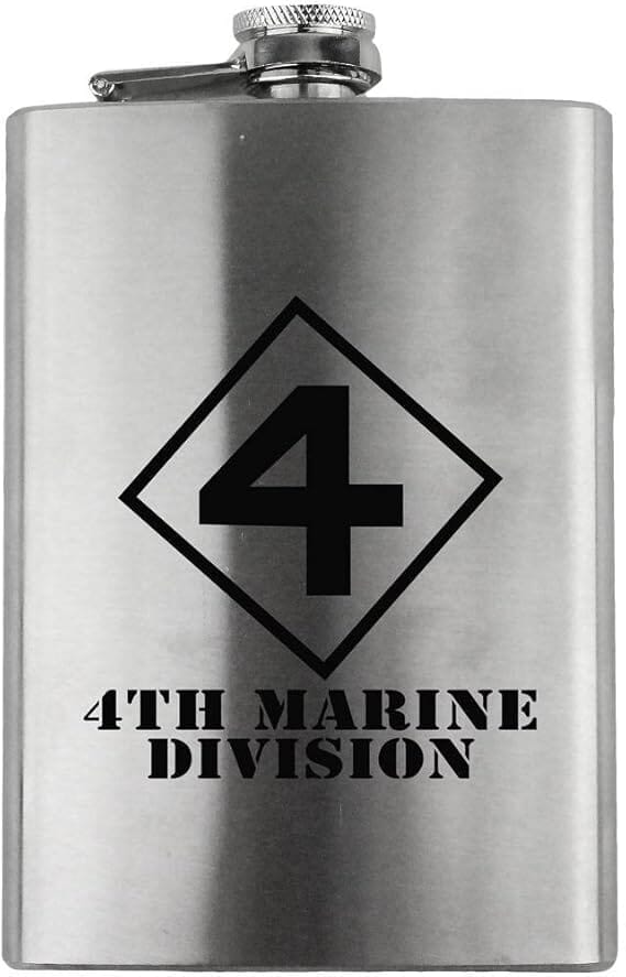 4th Marine Division Subdued 8oz. Flask flask 
