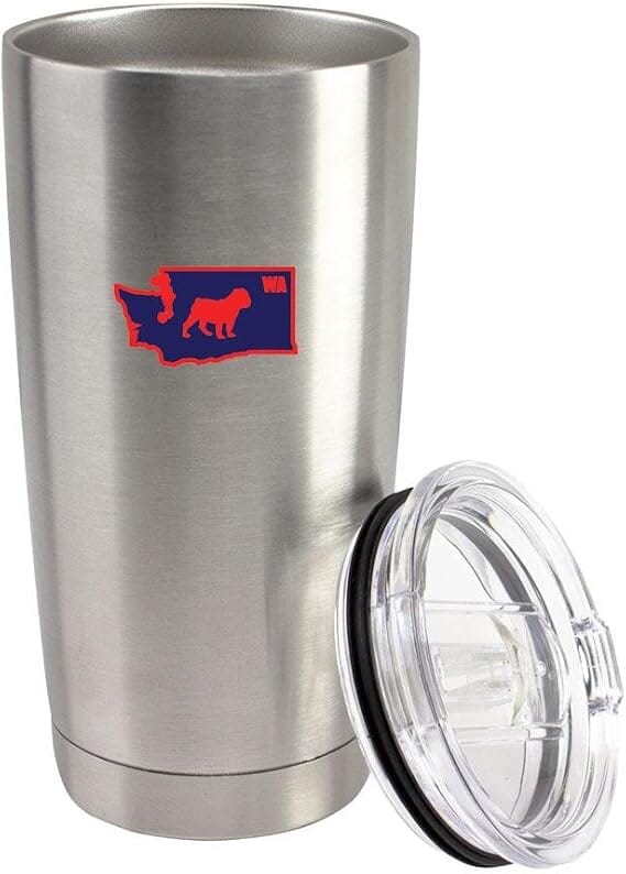 Original I Bulldog Washington 20 oz Vacuum Sealed 18/8 Stainless Steel Tumbler Mugs 