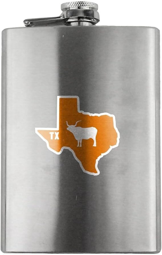 Original I Longhorn Texas Classic 8oz. Stainless Steel Flask flask 