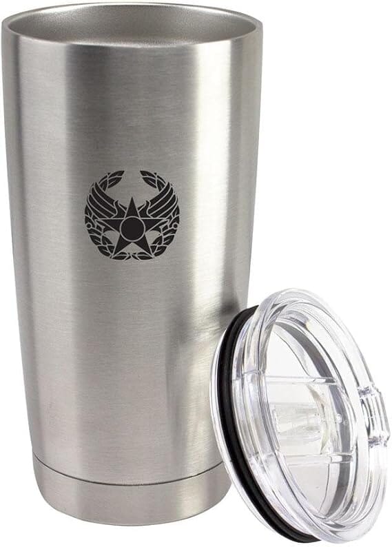 Air Force Commanders Insignia Subdued Badge 20 oz Vacuum Sealed 18/8 Stainless Steel Tumbler Mugs 