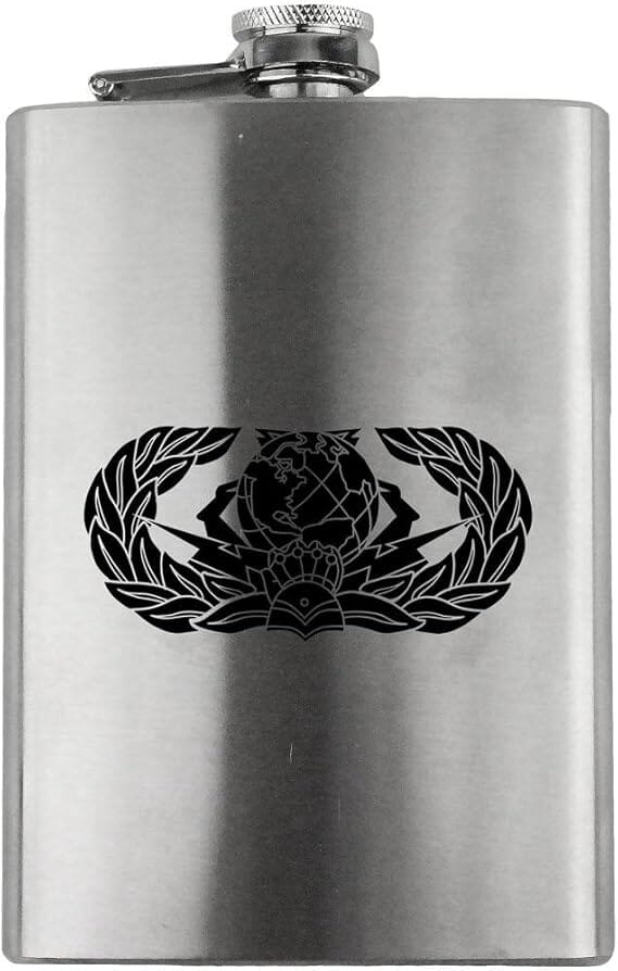 Cyber Support Badge Air Force Veteran 8oz. Flask flask 
