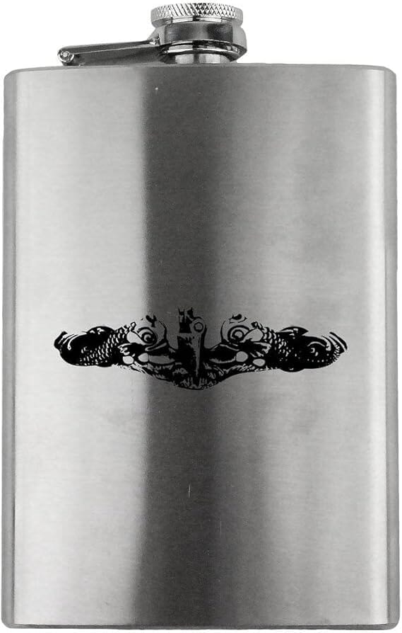 Submarine Warfare Badge Navy Veteran 8oz. Flask flask 