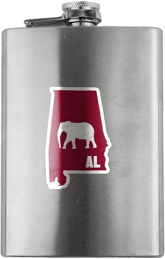 Original I Elephant Alabama Classic Gift 8oz. Stainless Steel Flask flask 