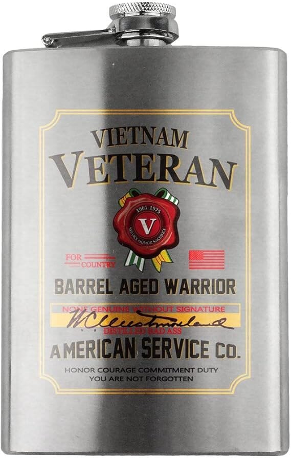 Vietnam Veteran Whiskey Label 8oz. Flask flask 
