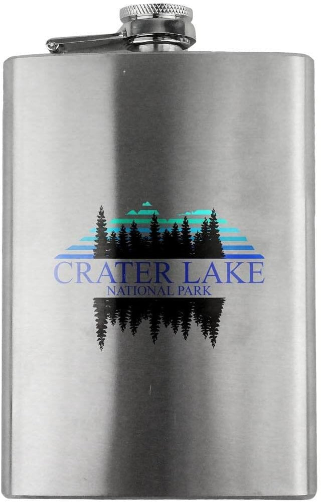 Retro Crater Lake National Park 80's 8oz. Flask flask 