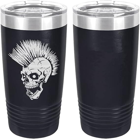 Punk Skull Laser Engraved 20oz Tumbler Mugs LET.0171.N