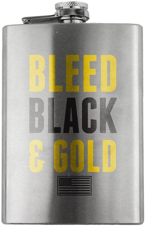 Bleed Black and Gold Army Veteran 8oz. Flask flask 