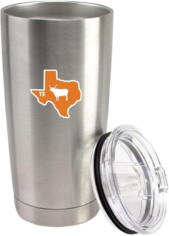 Original I Longhorn Texas 20 oz Vacuum Sealed 18/8 Stainless Steel Tumbler Mugs 