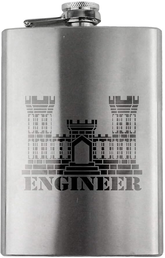 Army Engineer Branch Military 8oz. Flask flask 