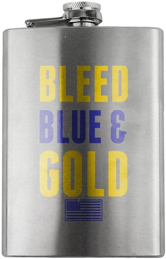 Bleed Blue and Gold Navy Veteran 8oz. Flask flask 