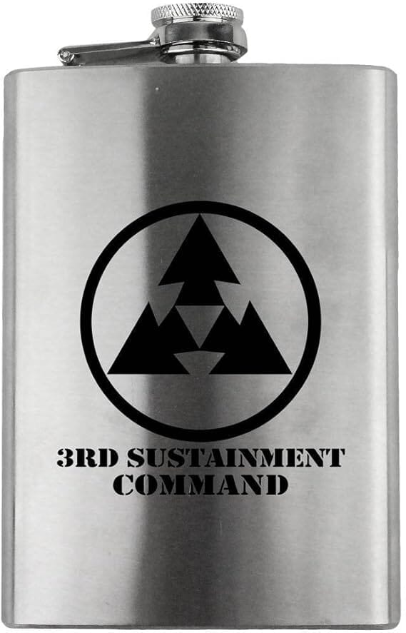 Army 3rd Sustainment Command Subdued 8oz. Flask flask 