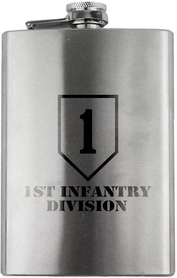 Army 1st Infantry Division Subdued Veteran 8oz. Flask flask 