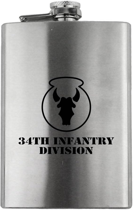 Army 34th Infantry Division Subdued 8oz. Flask flask 