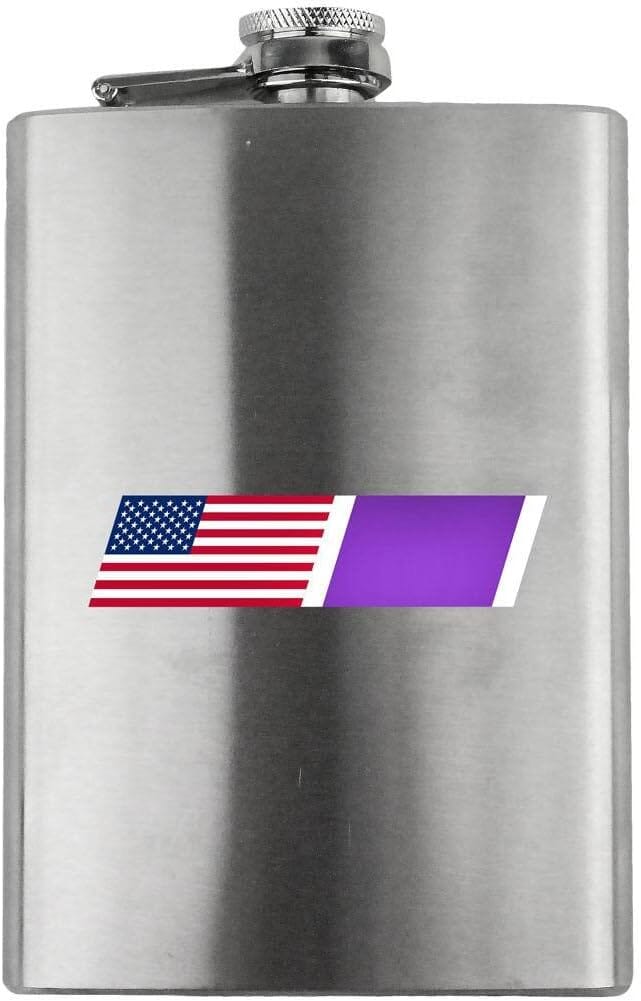 Vintage American Flag Purple Heart Blend Veteran 8oz. Flask flask 