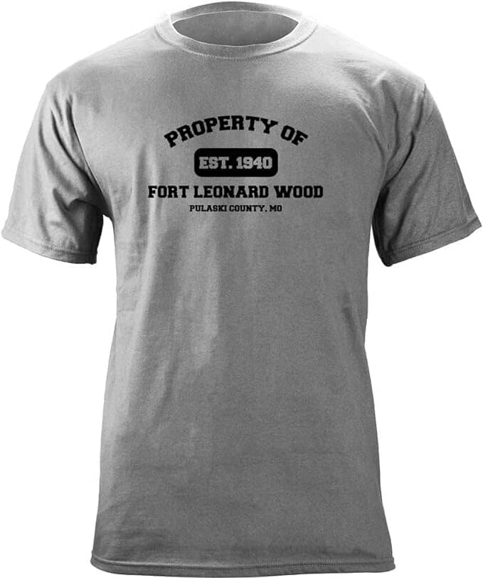 Original Army Base Property of Fort Leonard Wood Veteran PT T-Shirt Shirts 15.606