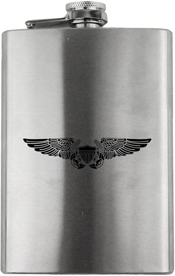 Flight Officer Badge Navy Veteran 8oz. Flask flask 