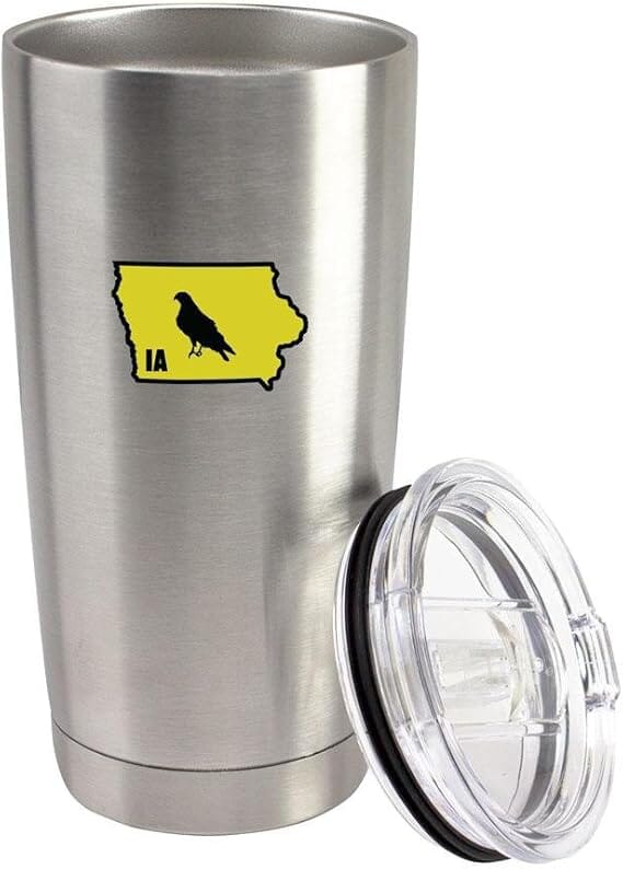 Original I Hawk Iowa 20 oz Vacuum Sealed 18/8 Stainless Steel Tumbler Mugs 