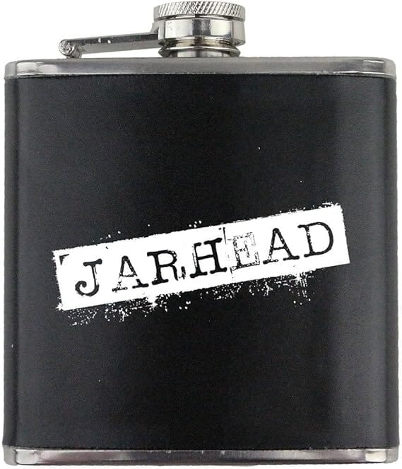 Marines Semper Fi Jarhead Veteran Stainless Steel Leather Wrapped 6oz. Flask Flasks 