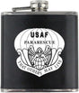 Pararescue Badge Air Force Veteran Leather Wrapped 6oz. Flask Flasks 