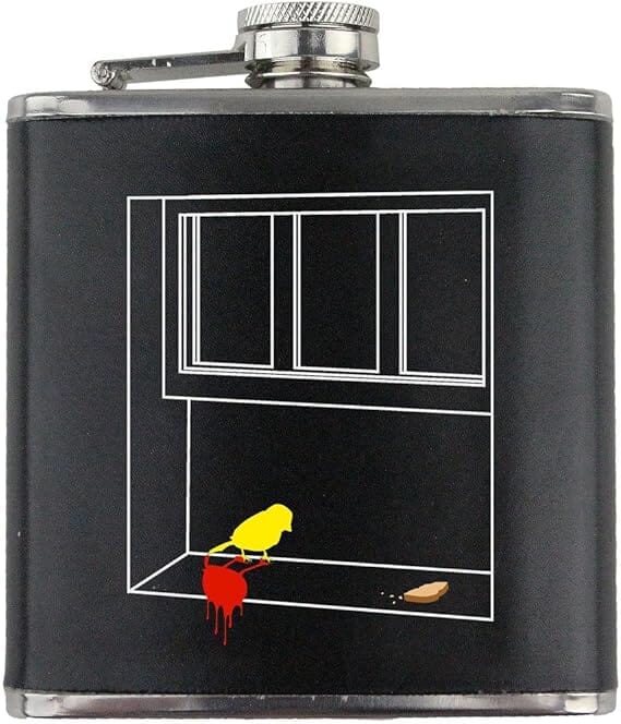 Original Marines Yellow Bird Cadence Leather Wrapped 6oz. Flask Flasks 