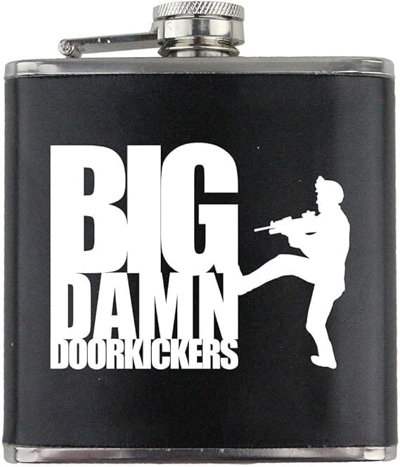 Big Damn Doorkickers Veteran Leather Wrapped 6oz. Flask Flasks 