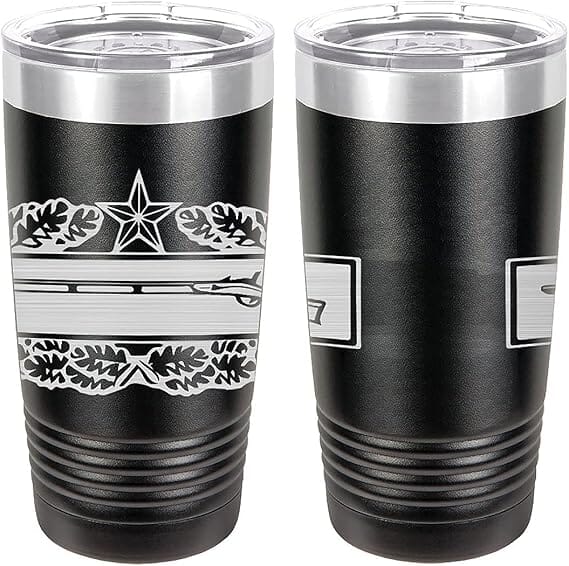 Army Combat Infantry 2nd Award Badge Laser Engraved 20oz Tumbler Mugs LET.0129.B