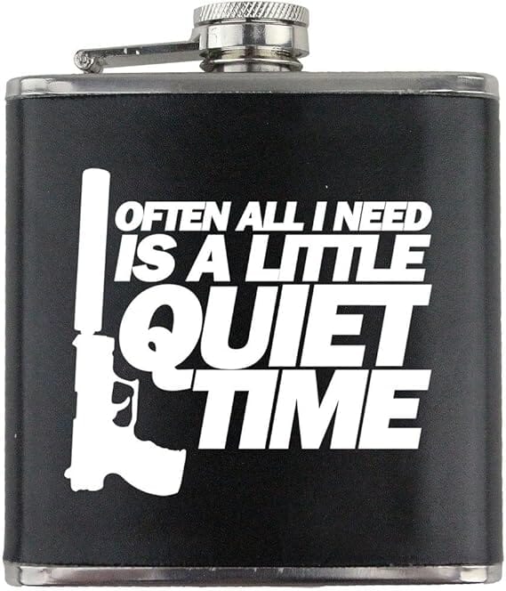 Original Quiet Time Gun Leather Wrapped 6oz. Flask Flasks 