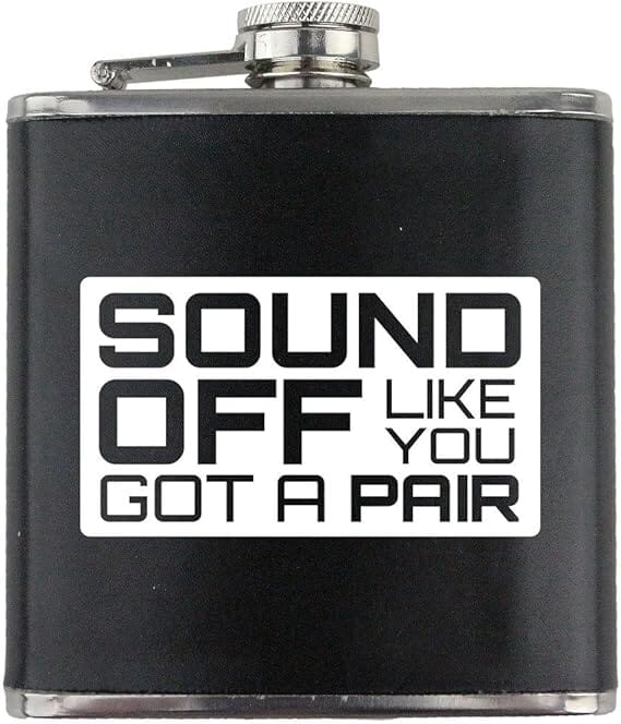 Sound off like You Got a Pair Full Metal Leather Wrapped 6oz. Flask Flasks 