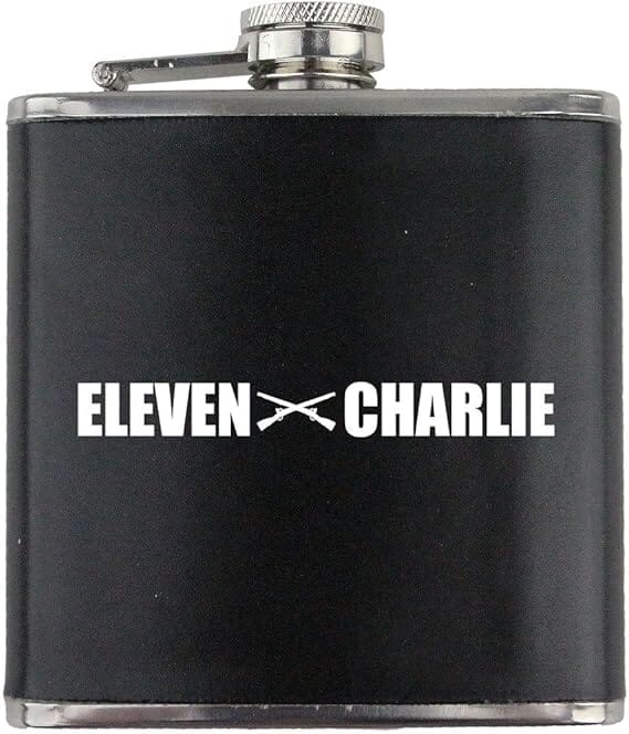 Army Indirect Fire MOS 11C Veteran Leather Wrapped 6oz. Flask Flasks 