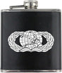 Communications Badge Air Force Veteran Leather Wrapped 6oz. Flask Flasks 