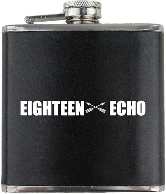 Army Special Forces Comm MOS 18E Veteran Leather Wrapped 6oz. Flask Flasks 