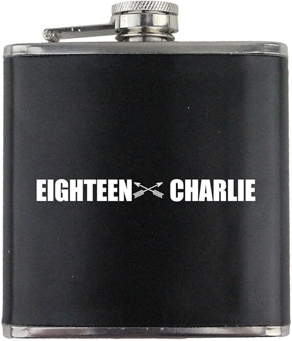 Army Special Forces Engineer MOS 18C Veteran Leather Wrapped 6oz. Flask Flasks 