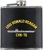 Navy Carrier Ronald Reagan CVN 76 Leather Wrapped 6oz. Flask Flasks 