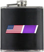 Vintage American Flag Purple Heart Blend Veteran Stainless Steel Leather Wrapped 6oz. Flask Flasks 